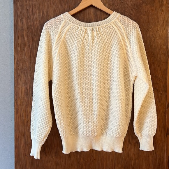 VINTAGE Cream Knit Pullover Sweater Dayne Taylor - L - Granny Sweater - Picture 3 of 9